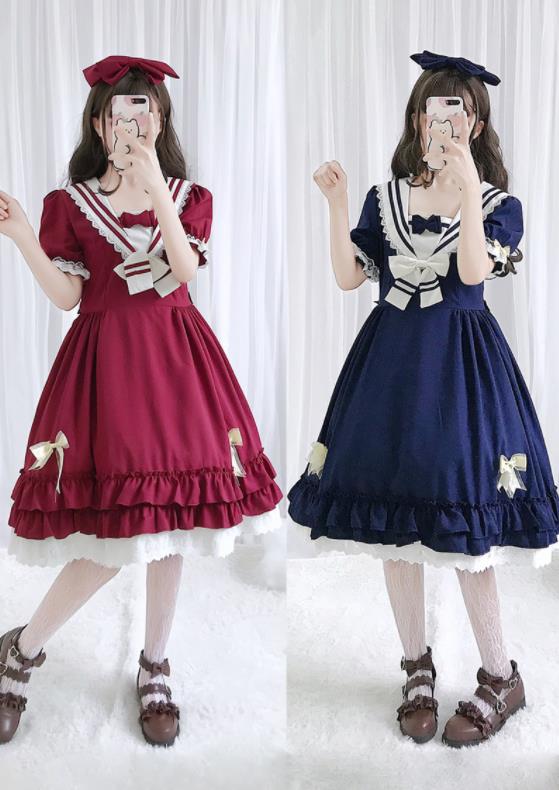 Lolita系中袖 長袖 ワンピースロリータ トップス 萌え レディース ロリータファッション変装トップスコスプレハロウィン クリスマス ゴスロリ_2