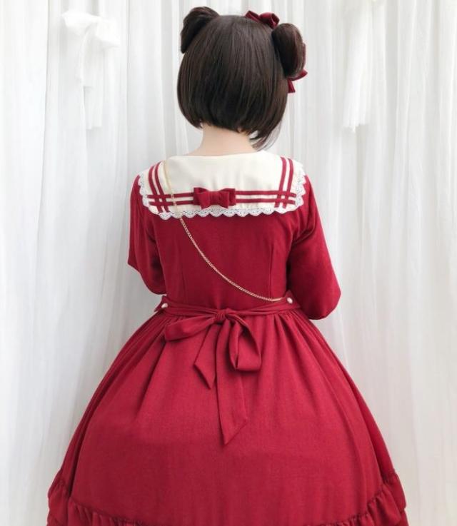 Lolita系中袖 長袖 ワンピースロリータ トップス 萌え レディース ロリータファッション変装トップスコスプレハロウィン クリスマス ゴスロリ_5