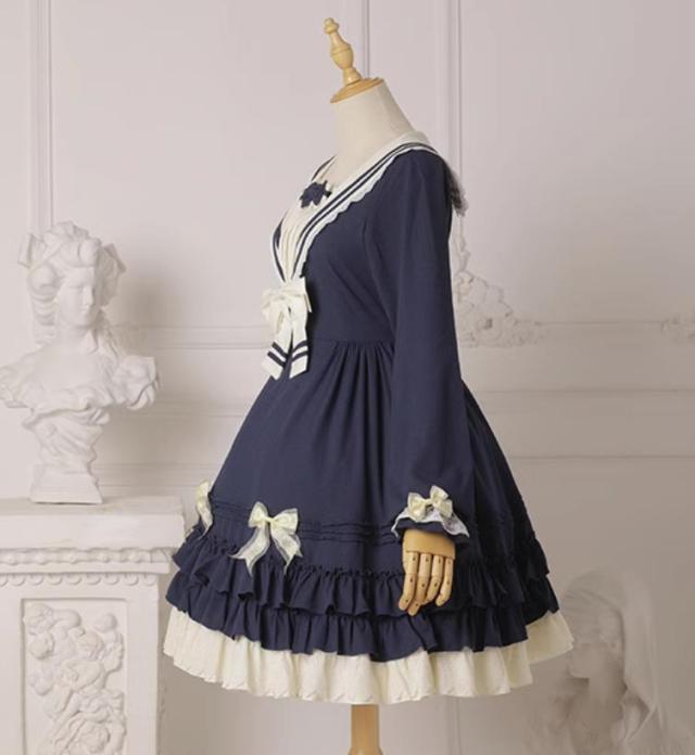 Lolita系中袖 長袖 ワンピースロリータ トップス 萌え レディース ロリータファッション変装トップスコスプレハロウィン クリスマス ゴスロリ_7