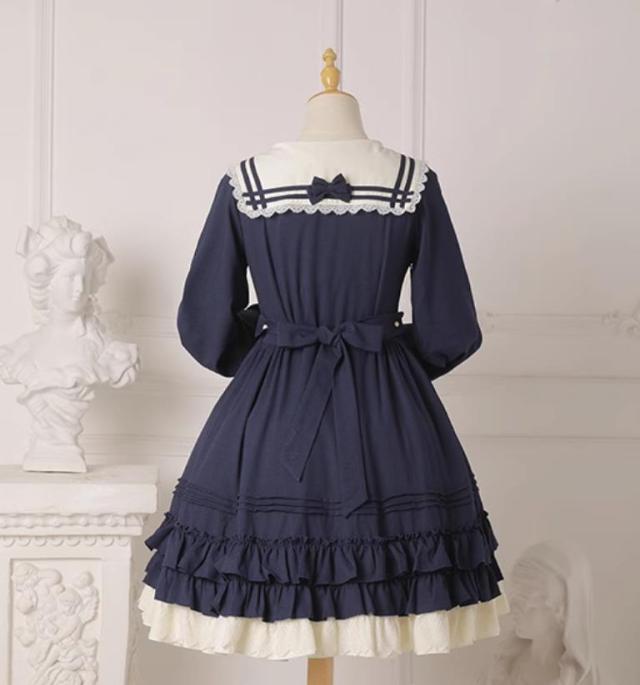 Lolita系中袖 長袖 ワンピースロリータ トップス 萌え レディース ロリータファッション変装トップスコスプレハロウィン クリスマス ゴスロリ_8