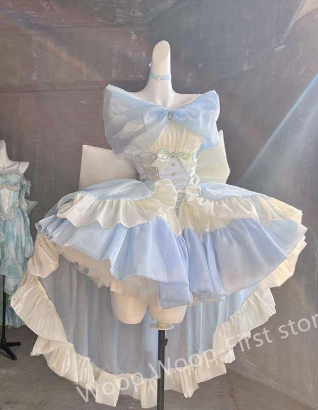 LOLITA ロリータ ゴスロリ コスプレ メイド服 コスチューム 文化祭 学園祭 衣装 仮装 ハロウィン おすすめ 長袖 ドレス日常写真舞台花嫁洋服新販ハロウィーンopワンピース ふわふわス 可愛い