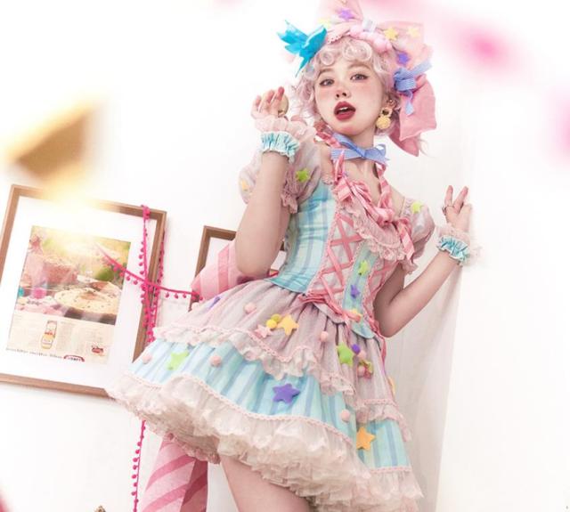 新発 数量限定 Lolita系魔法ピンク ワンピースjskOP日常写真舞台変装 ロリータ トップス 萌え レディース ゴスロリ 吊りスカート ワンピース花嫁洋服 ウ ロリータファッション変装トップス_10