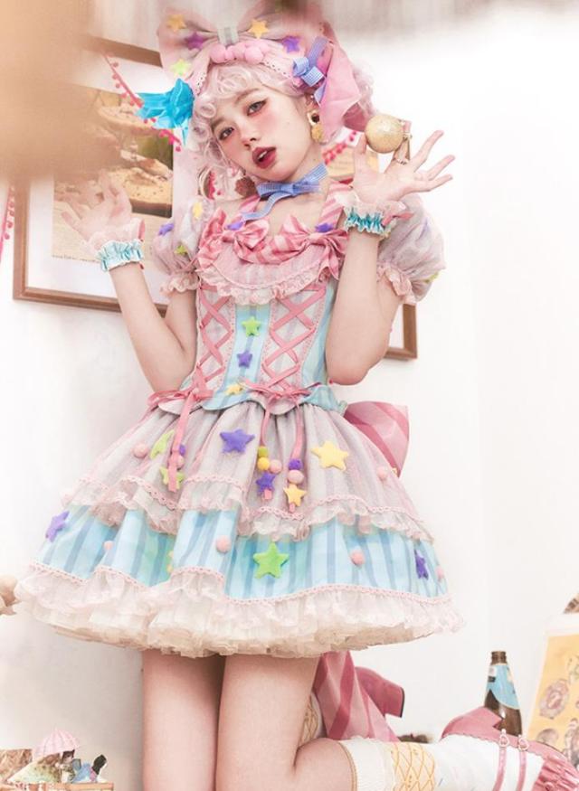 新発 数量限定 Lolita系魔法ピンク ワンピースjskOP日常写真舞台変装 ロリータ トップス 萌え レディース ゴスロリ 吊りスカート ワンピース花嫁洋服 ウ ロリータファッション変装トップス_6