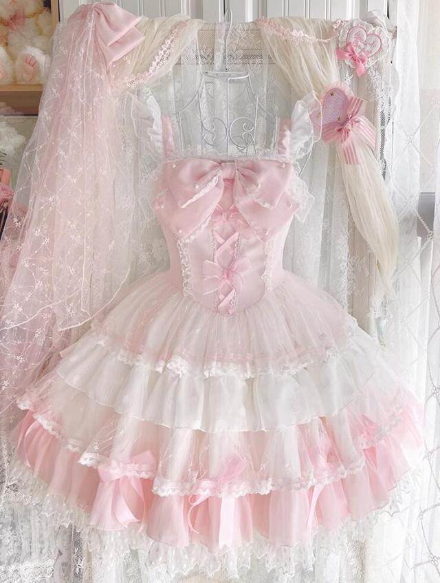 新発 数量限定 Lolita系 opワンピースjsk日常写真舞台変装 ロリータ トップス 萌え ゴスロリ ロリータファッション変装トップス 吊りスカート花嫁洋服ティアードスカートハロウィン レディース 7,701円