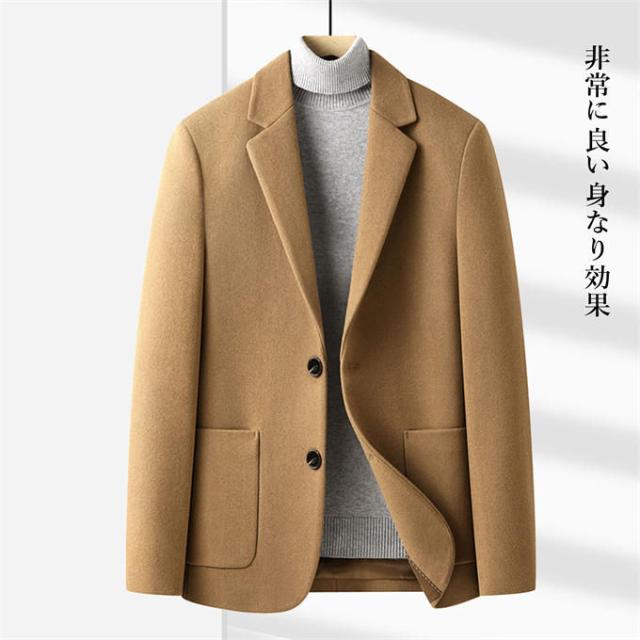 テーラードジャケット メンズ ウール 秋冬 ブレザー ビジネスジャケット アウター 大きいサイズ ビジカジ 無地 簡約 カッコイイ 男性着 紳士 2ツボタン プレゼント ギフト 通勤_10