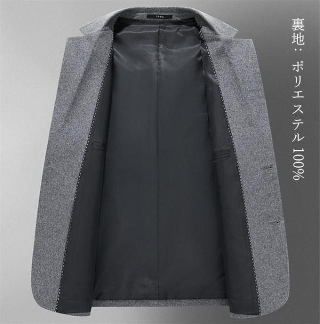 テーラードジャケット メンズ ウール 秋冬 ブレザー ビジネスジャケット アウター 大きいサイズ ビジカジ 無地 簡約 カッコイイ 男性着 紳士 2ツボタン プレゼント ギフト 通勤_6