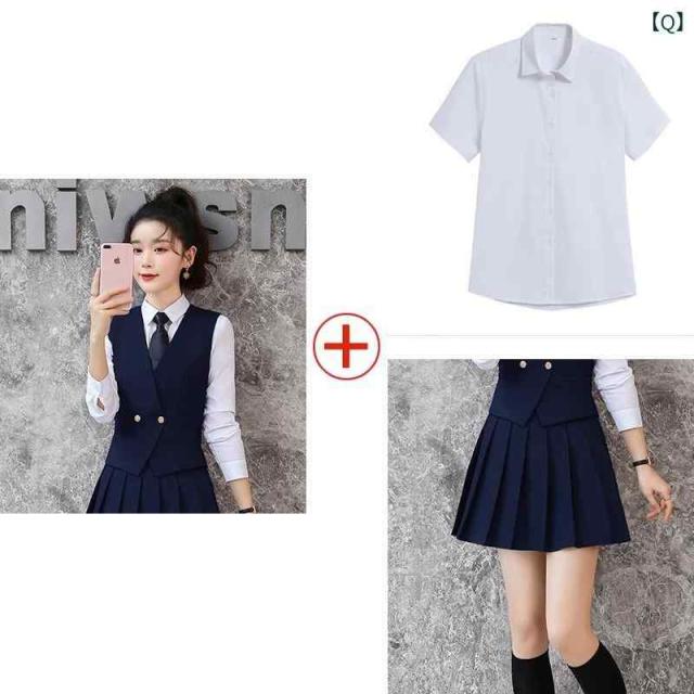 スーツベスト レディース オフィス ビジネス 通勤 制服 セットアップ グレー 英国風 学院スタイル エレガント 上品 ポリエステル混紡 JK制服_12