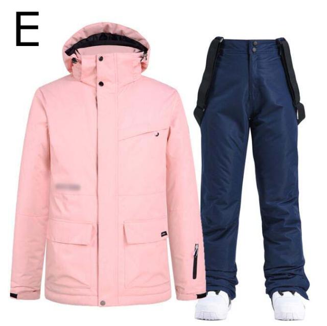 スノボー 防水 レインウェア ボード 女性用スキーウェア 学生 大人 レディーススキーウェア メンズ スノーウェア カップル セットアップ スノボ ウェア 2点セット サスペンダー_7