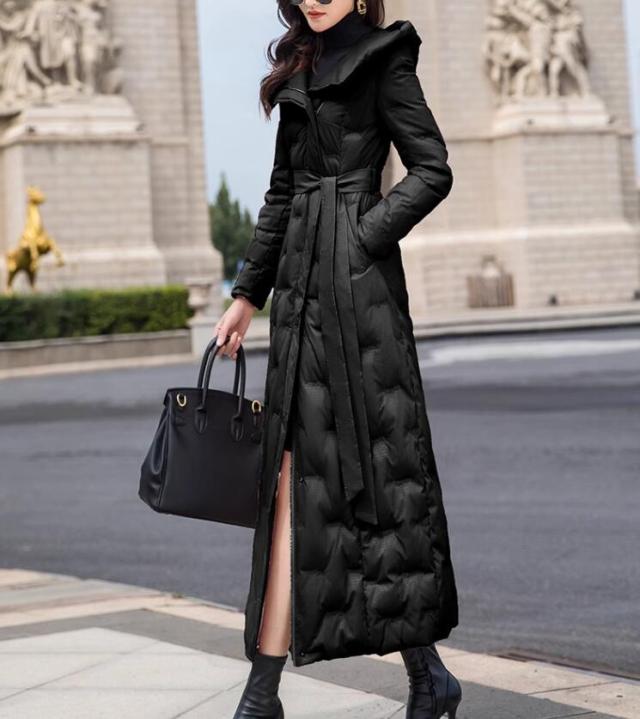 ダウンコート レディース フード付き ファー 付き フォックス ロング