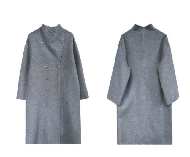 超ロングコート レディース チェスターコートフード付きウール90