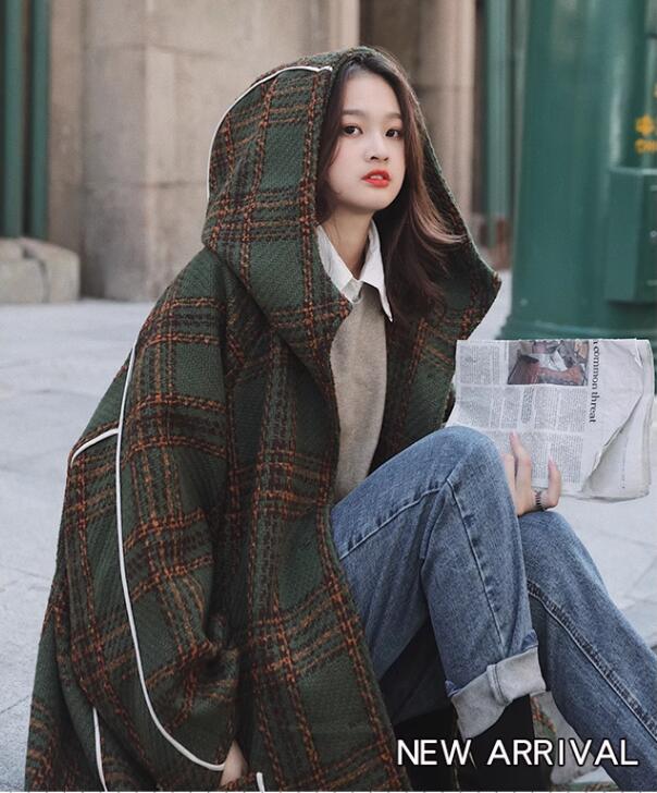 超ロングコート レディース チェスターコートトレンチ コート チェック柄フード付きマキシ丈 チェスターコート ガウンコート ロング 大きいサイズ