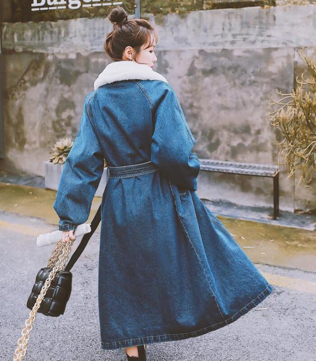 超ロングコート デニムコート ボアモッズコートコート裏ボアコート