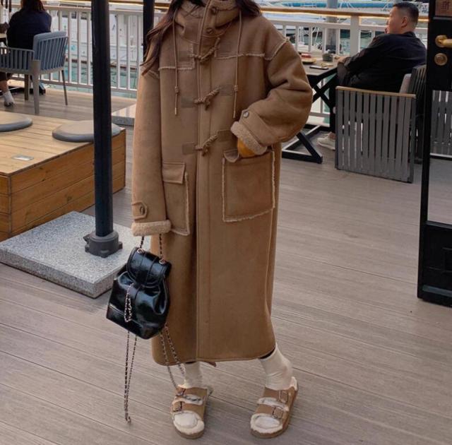 ムートンコート レディース アウター フェイクムートン ロング丈 裏