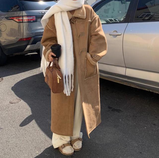 ムートンコート レディース アウター フェイクムートン ロング丈 裏