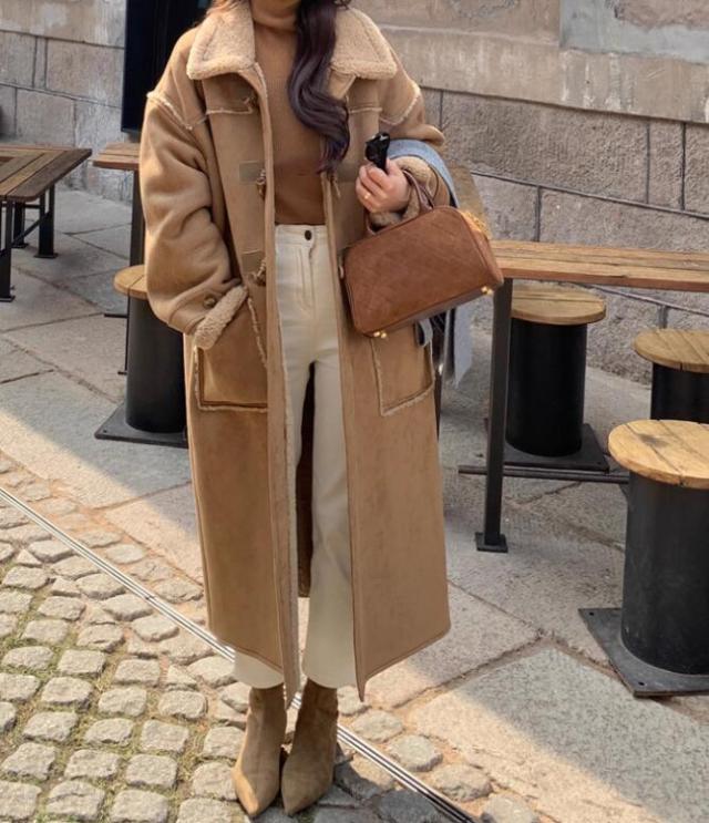 ムートンコート レディース アウター フェイクムートン ロング丈 裏