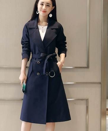 レディース コート ミディアム トレンチ 長袖 襟付き ストレート