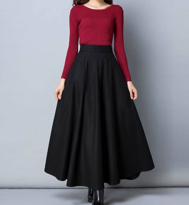 レディース スカート フレア フレアスカート ロングスカート ロング アンクル丈 Aライン ハイウエスト かわいい 大人可愛い きれいめ シンプル カジュアル 上品 レトロ エレガント 都会 おしゃれ