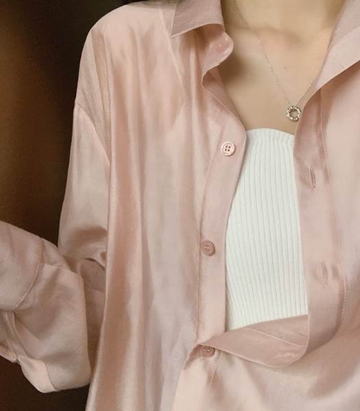 レディース トップス シャツ 襟付き 角襟 ストレート 薄手 シアー 大人可愛い きれいめ シンプル カジュアル 上品 おしゃれ かっこいい ラフ エレガント 抜け感 爽やか 無地 夏 10代 2 春_1