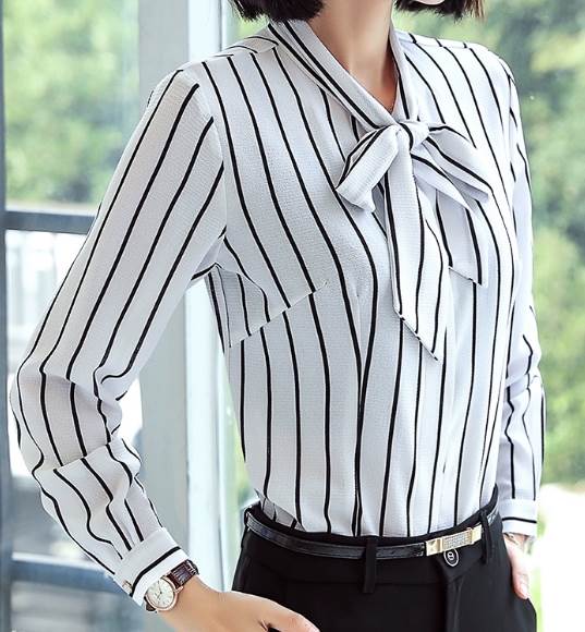 レディース トップス シャツ 長袖 袖ボタン 襟なし ボウタイ ストレート スマート シフォン かわいい 大人可愛い きれいめ シンプル 上品 おしゃれ ガーリー エレガント キュート 清潔感 クール