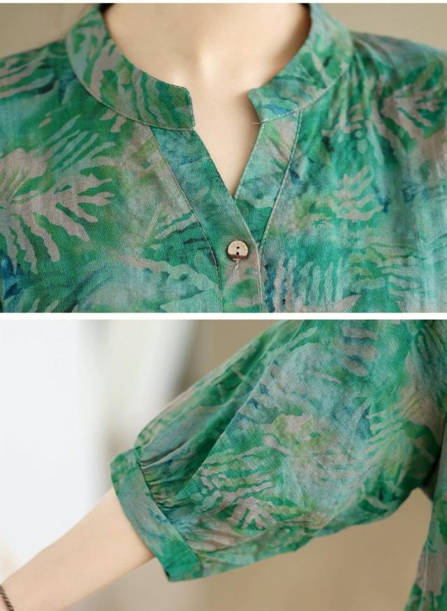 0658のプリントロングシャツになります。薄手で春夏秋におススメです。