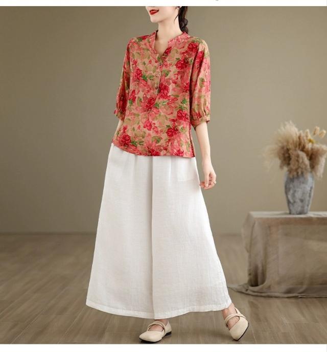 0658のプリントロングシャツになります。薄手で春夏秋におススメです。