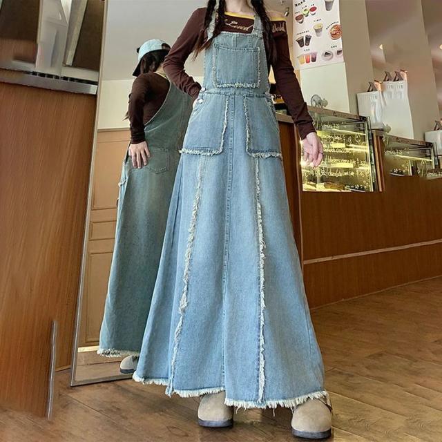 中厚手 調節 肩紐 フリンジ付き ポケット ワイド ゆったり 無地 
