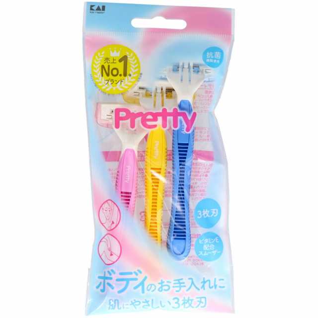 GA0007 Pretty プリティーボディT3枚刃 3本入 × 200点[倉庫区分NO]