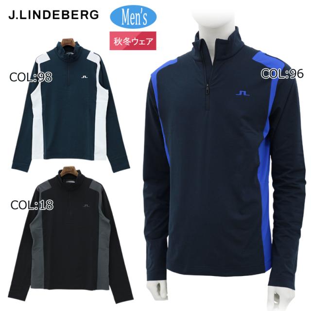 ジェイリンドバーグ J.LINDEBERG 071-32919 メンズ ウェア 長袖 アウター ハーフジップ 軽量 速乾 ゴルフウェア スポーツウェア 秋冬