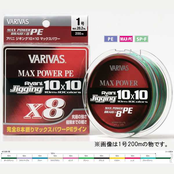 バリバス アバニ ジギング10×10 マックスパワーPE X8 600m 6号 (ジギング PEライン)の通販は