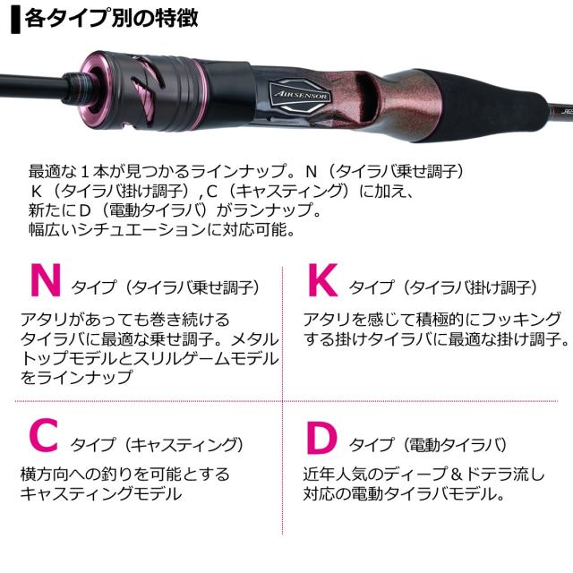 ダイワ 紅牙AIR TYPE-N 69MHB-METAL・N (鯛ラバ タイラバロッド