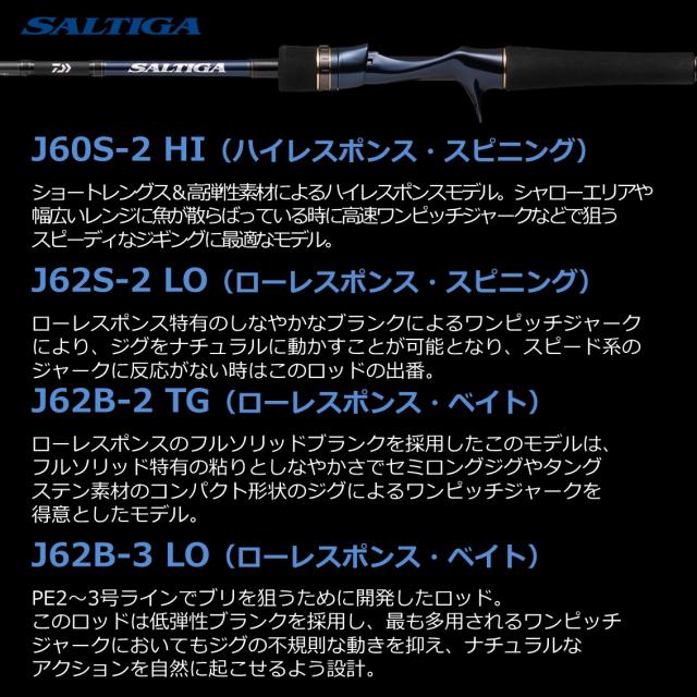 ダイワ ソルティガ SALTIGA R J62S-2 LO (ジギングロッド)(大型商品A)