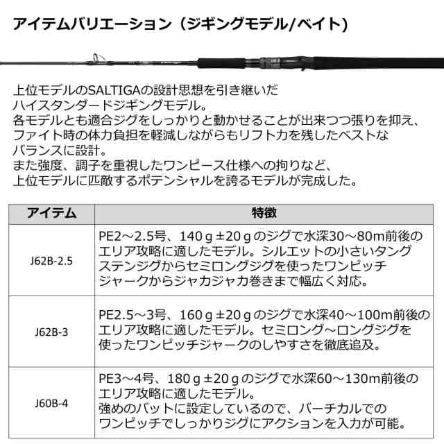 ダイワ アウトレイジ OUTRAGE J62B-3 (ジギングロッド ヒラマサ ブリ カツオ シイラ)(大型商品A)