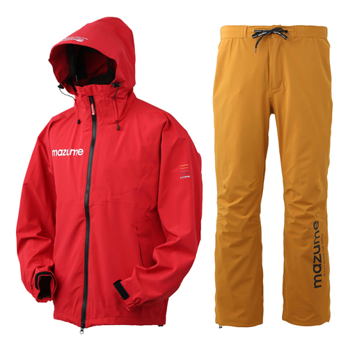 mazume(マズメ) mzコアレインスーツ レッド MZRS-756 (レインウェア レインスーツ 上下セット)の通販は
