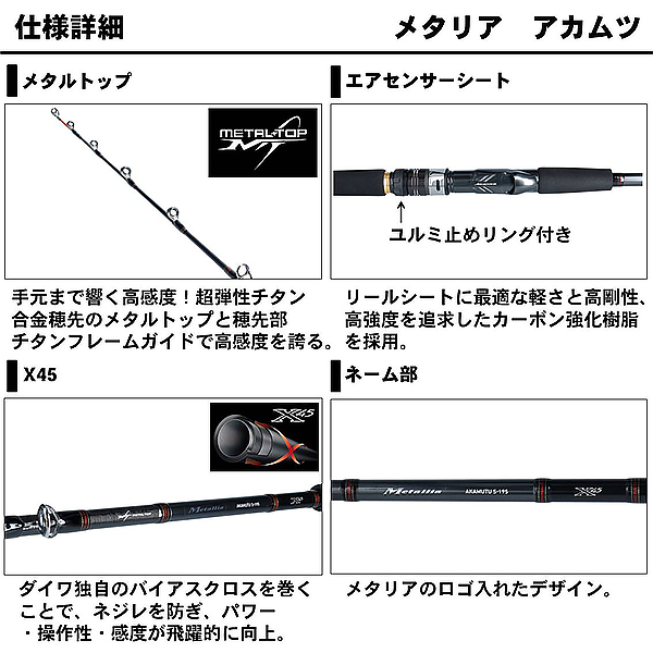 ダイワ 19 メタリア アカムツ M-215 (船竿 ムツ竿)【送料無料