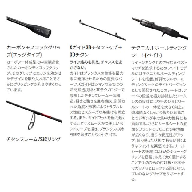 シマノ 24 オシアジガーLJ B63-1 (Shimano ライトジギングロッド