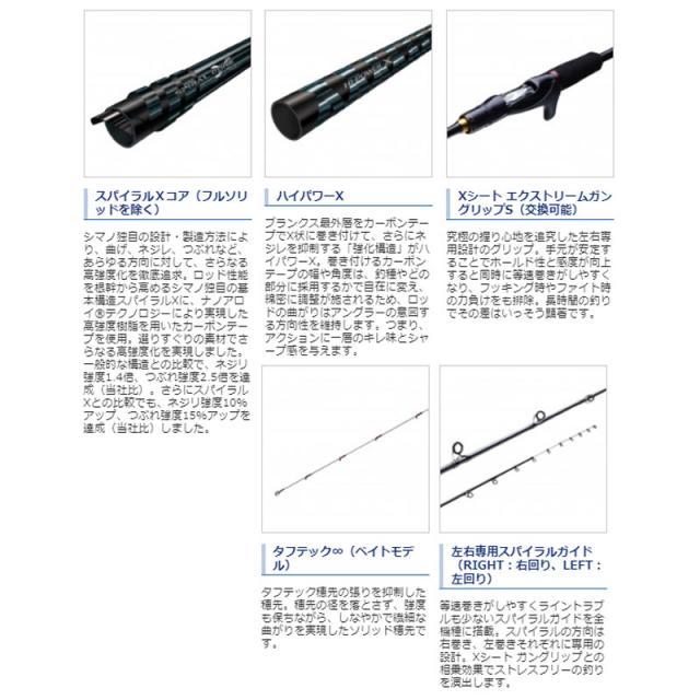 シマノ 炎月 XR K-B66M-S/L(左巻) (鯛ラバ タイラバロッド