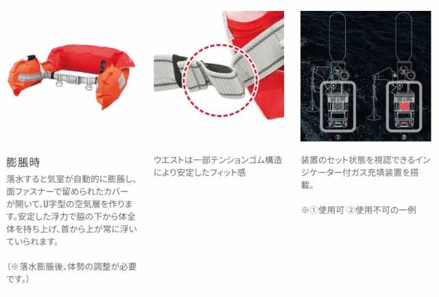 シマノ ラフトエアジャケット(ウエスト) 膨脹式救命具 VF-052K (自動膨張 ライフジャケット 桜マーク 国土交通省認定)【送料無料】