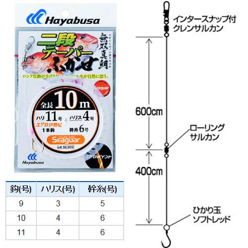 ハヤブサ 無双真鯛 二段テーパーふかせ10m 1本鈎 Se2 船釣り 仕掛け の通販はau Pay マーケット フィッシング遊web店