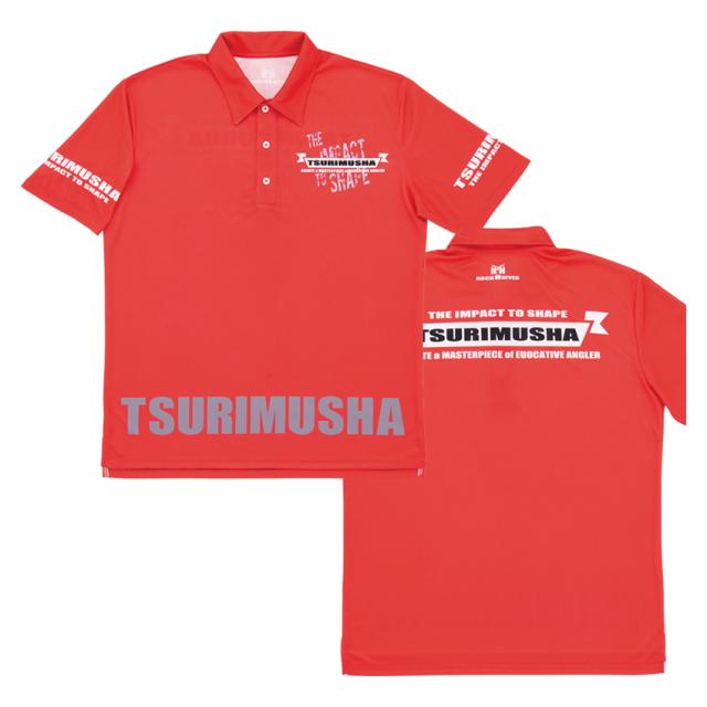 釣武者 TsuriMusha ドライアジャストフラグポロシャツ レッド I0140 (フィッシングシャツ Tシャツ)の通販は 5,592円