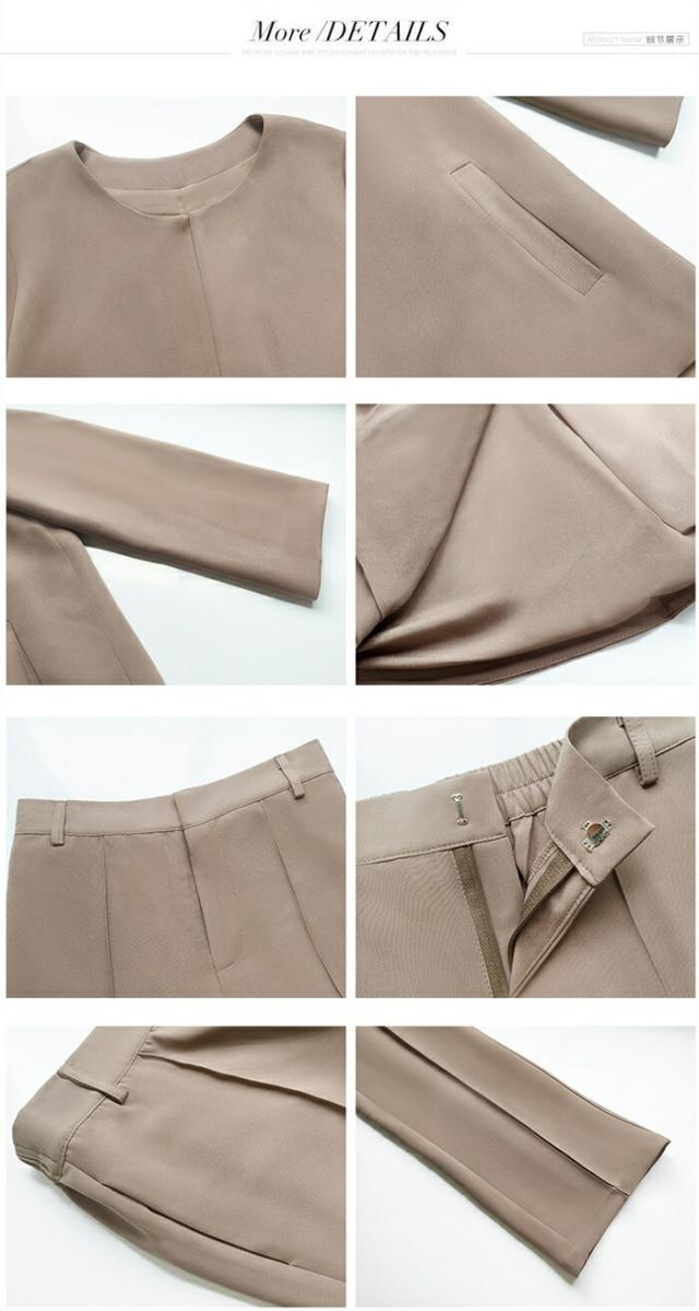 パンツスーツ レディース スーツ セットアップ きれいめ セレモニー フォーマル ノーカラージャケット ロングパンツ ママコーデ ゆったり ビジネス エレガント OL 女性 オフィ 通勤_1