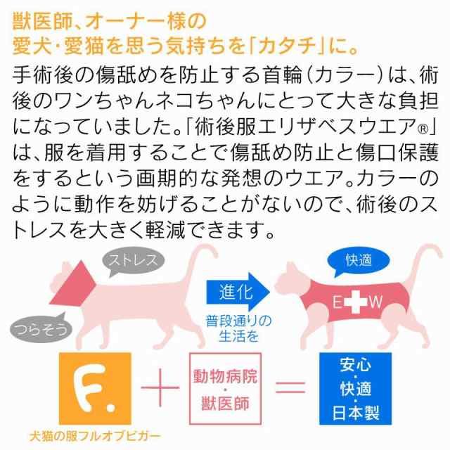 エリザベスカラーの代わりになる】獣医師推奨F.ベア天術後服エリザベスウエア(R)(男の子雄/女の子雌兼用・猫用・伸縮素材)【ネコポス値の通販はau  PAY マーケット - 犬猫の服 full of vigor