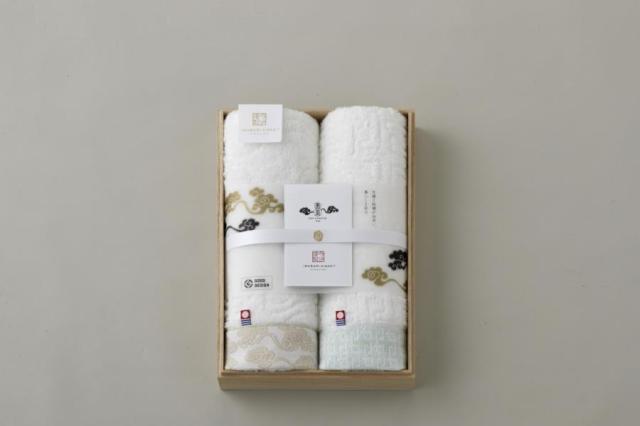 今治謹製 雲母唐長タオル 唐長文様タオルセット KK89051