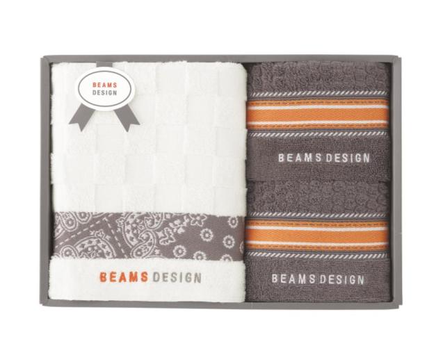 BEAMS DESIGN チェッカーバンダナタオルセット(グレー) 51-3139500GY