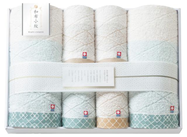 和布小紋【modern】　バスタオル2P・フェイスタオル2P・ウォッシュタオル2P KWFK-801 内祝 お返し引出物に  【送料無料】(沖縄・北海道・離島除く)