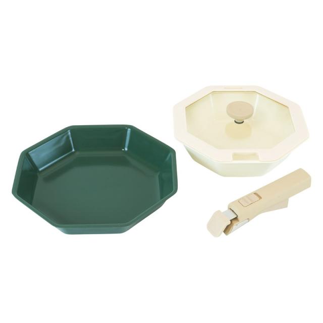 オクティナ IH相応う着脱手持ち部分陶器八角食麺麭2点仕かける MB-3912 ×1 【全国貨物輸送込】(沖縄・離島は別途)