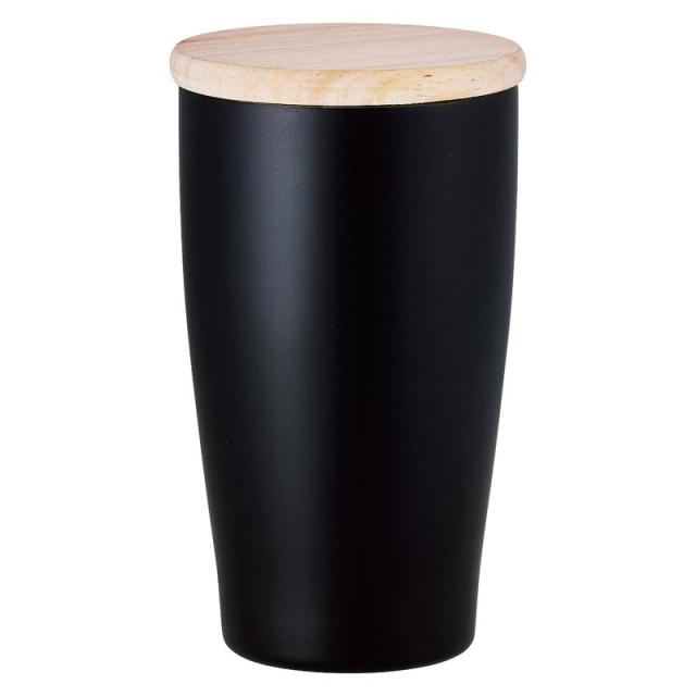 DECO+ ウッドキャップ･ステンレスタンブラー マットブラック 0022-03 ×2 【全国送料込】(沖縄・離島は別途)