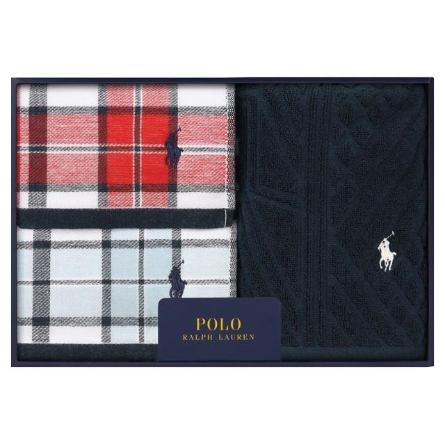 POLO RALPH LAUREN HOME IVY ウォッシュ2P･ハンドタオル1P ネイビー ×1 【全国送料込】(沖縄・離島は別途)