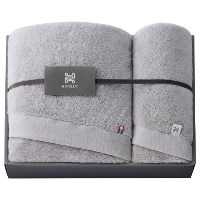 今治タオル HOTELIST バス1P･フェイスタオル1P グレージュ ×1 【全国送料込】(沖縄・離島は別途)