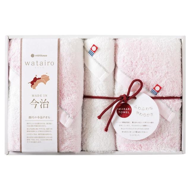 今治 わたいろ タオルギフト フェイス2P･ウォッシュタオル1P ピンク ×2 【全国送料込】(沖縄・離島は別途)