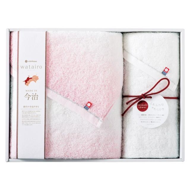 今治 わたいろ タオルギフト バス1P･フェイスタオル1P ピンク ×1 【全国送料込】(沖縄・離島は別途)
